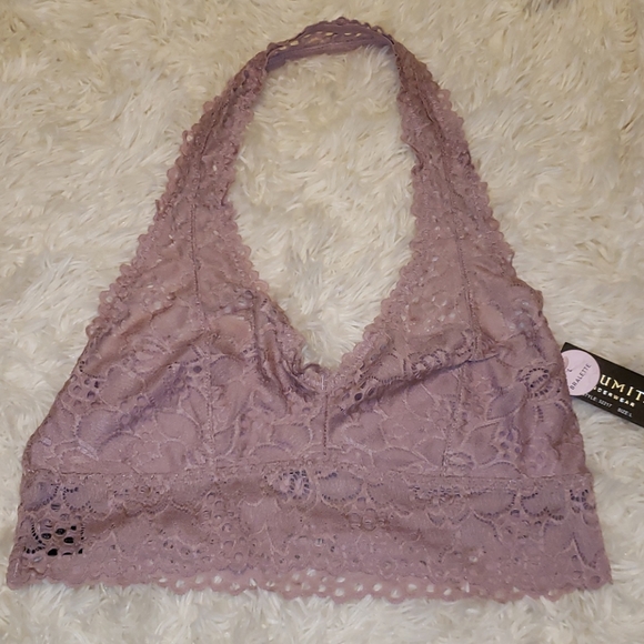 Pink lace Halter Bralette - Picture 5 of 5